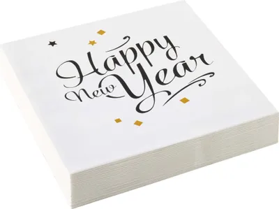 Produktbild von 20 Golden New Year Servietten 33cm