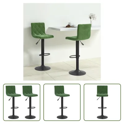 Produktbild von The Living Store Barhocker 2 Stk. Dunkelgrün Samt