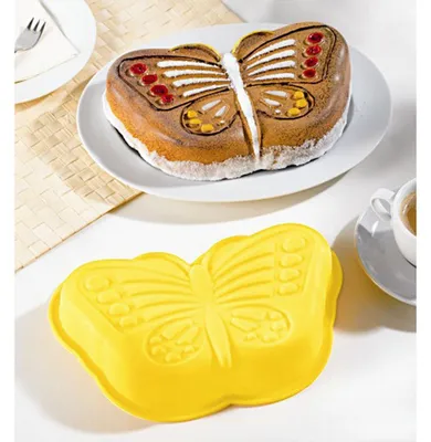 Image de moule à gâteaux 3D Papillon 28x18x5 cm Moule à gâteaux en silicone Moule pour anniversaire d'enfant