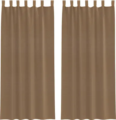 Image de Voilages à œillets 2 pcs marron clair 140 x 245 cm