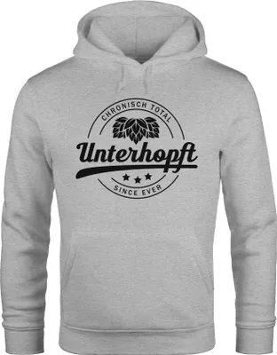Produktbild von Unterhopft Pullover mit Kapuze Hoodie Herren Moonworks® grau S