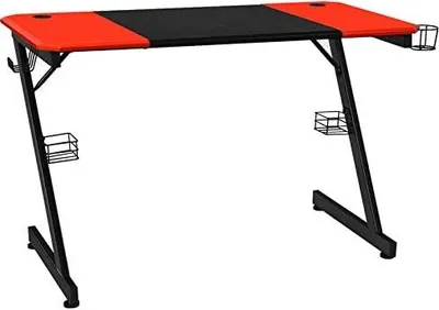 Produktbild von GOPLUS Gaming Schreibtisch 120x60x77cm mit Getränkehalter, Kopfhörerhaken & 2 Audioständern, PC-Computertisch Z-förmig