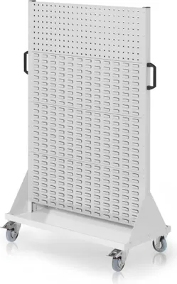 Produktbild von Kappes RasterMobil® mobiler Arbeitsplatzschrank Größe #4 1580x1000x500mm 2x Lochplatte 6x Schiltzplatte lichtgrau