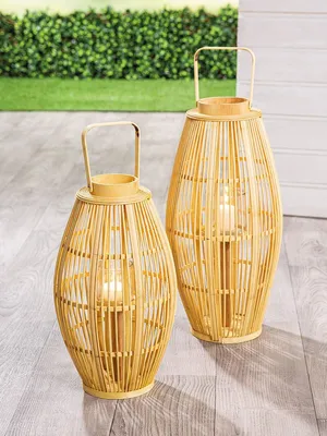 Produktbild von Gilde Windlicht, "Jacan", Bambus, naturfarben, , H. 57 cm, D. 28 cm 52738