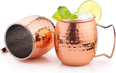 Moscow Mule Kupferbecher, handgehämmert, 400 ml, 2er-Set