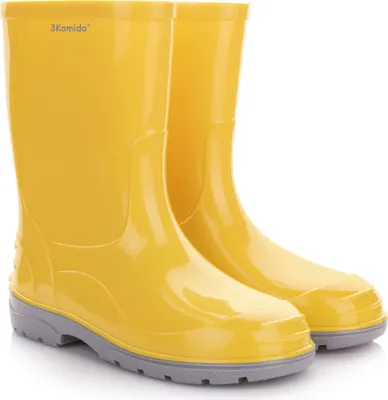 Produktbild von 3Kamido GoClassic Gummistiefel - klassischer Kindergummistiefel aus PVC, wasserdicht, mit 3M Reflektor, mit warmer, herausnehmbarer Filz-Innensohle und rutschfester Sohle Gelb 32/33