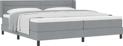 Obrázok produktu pre Posteľ s pružinovým rámom Svetlosivá 200 x 200 cm látka