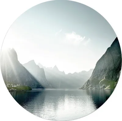 Produktbild von Glasbild Bergsee I GLR145 Ø 20 cm