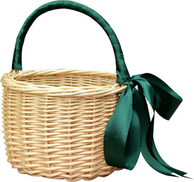 Obrázek produktu pro Ratanové koše, proutěné koše, slaměné koše s uchem pro domácí dekoraci, zelený ratanový koš