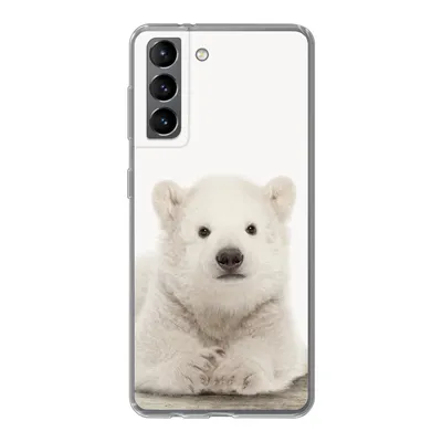Produktbild von MuchoWow® Handyhülle Schutzhülle Hülle für Samsung Galaxy S21 Eisbär - Tiere - Kinder - Weiß - Jungen - Mädchen Silikon Softcase Handy Hülle - Softcase