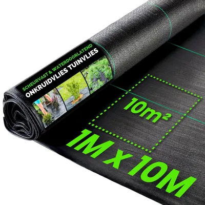 Image de Tissu anti-mauvaises herbes, qualité supérieure, 1 m x 10 m - Anti-mauvaises herbes - Tissu de couverture pour le sol - Tissu de jardin - Tissé en polypropylène - Film résistant à l'abrasion