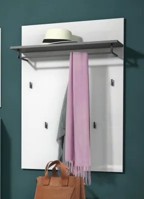 Produktbild von Garderobenpaneel >Atrium< in weiß, Holzwerkstoff - 80x115x28cm (BxHxT)