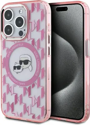 Produktbild von Karl Lagerfeld Klhmp15Lhmckmhp Iphone 15Pro 6.1 Różowy/Pink Iml Monogram Karl&Choupette Head Magsafe