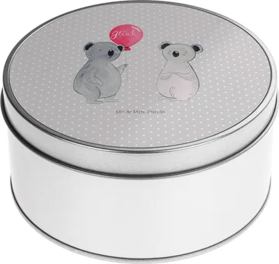 Produktbild von Mr. & Mrs. Panda Teedose Koala Luftballon - Grau Pastell - Geschenk, Vorratsdose, Metallbox, Vorratsdosen, Geburtstag, Party, keksdosen, Erinnerungsbox