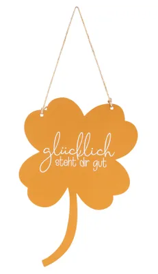 Produktbild von Schild Kleeblatt Glücklich steht dir Gartendeko Türschild Edelrost Wandbild Rostdeko Deko Rost Gartenschild Geschenkidee