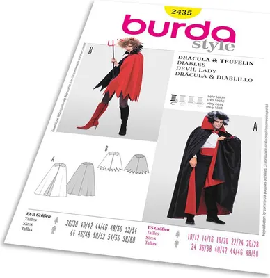 Obrázok produktu pre Strih Burda 2435 - Drakula, diablice