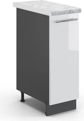 Produktbild von Apothekerschrank Vicco Fame-Line Weiß Hochglanz 30 cm , AP Marmor, Model 46956