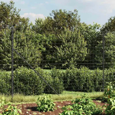 Produktbild von vidaXL Maschendrahtzaun mit Bodenhülsen Anthrazit 1,4x25 m