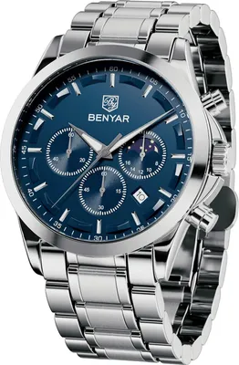 Obrázok produktu pre Hodinky Pánske chronograf analógové Quartz vodotesné náramkové hodinky Muži módne príležitostné obchodné pánske hodinky s kalendárom kožený remienok/náramok z nehrdzavejúcej ocele