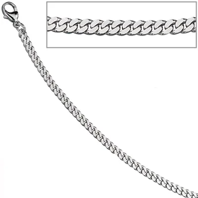 Produktbild von JOBO Panzerarmband 585 Gold Weißgold massiv 21 cm Armband Karabiner