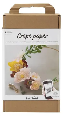 Image de Kit de bricolage pour réaliser une couronne de fleurs en papier crépon, matériel et notice inclus