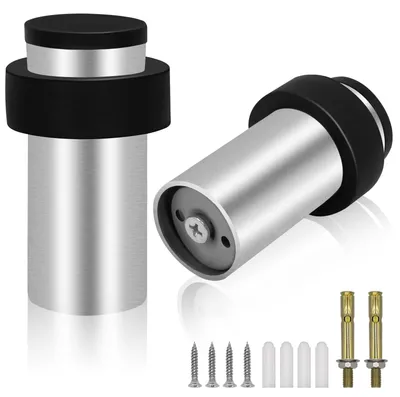 Immagine prodotto di 2 fermaporta in acciaio inox con gomma per pavimenti