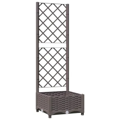 Immagine prodotto di vidaXL Fioriera con traliccio Marrone 40x40x121,5 cm PP