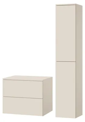 Obrázok produktu pre 2-dielna kúpeľňová zostava: Spodná skrinka + Vysoká skrinka Color Macadamia (2S 60 + 2D 160)