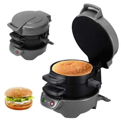 Image de Grille-pain à sandwich et appareil à hamburgers avec minuterie et revêtement antiadhésif