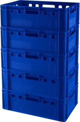 Produktbild von 5 Stück Eurokisten E2 Metzgerkiste in Blau