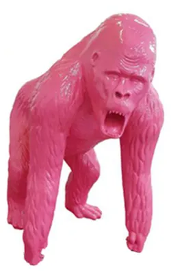 Zdjęcie produktu dla Abstrakcyjna Różowa Figura Goryla Rzeźba Dekoracja Ogrodu 130cm Statuetki