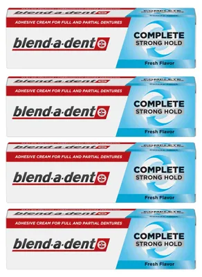 Produktbild von Blend-a-dent - Prothesenkleber Complete - 4er Pack - Starker Halt - Frischer Geschmack
