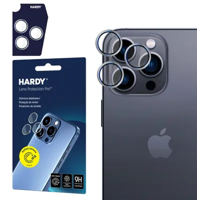 Produktbild von 3MK Hardy Lens Protection Pro, Apple, iPhone 16 Pro Max, iPhone 16 Pro, Kratzresistent, Splitterfrei, Silber, Titan, Transparent, 1 Stück(e)