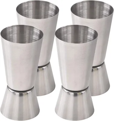Produktbild von Cocktail-Messbecher – 1/2 oz und 1 oz (15 und 30 ML), Edelstahl (Set mit 4 Stück)