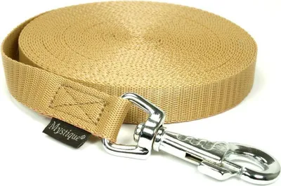 Produktbild von Mystique® Nylon Schleppleine 20mm beige 30m robust Karabinerhaken