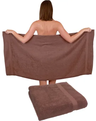 Produktbild von Betz 2 Stück Duschtücher 70 x 140 cm PREMIUM 100% Baumwolle Liegetuch Strandtuch   Farbe: nussbraun