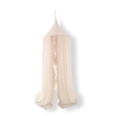 Imagen del producto de Cortina para cuna de bebé, tul, mosquitera, color beige