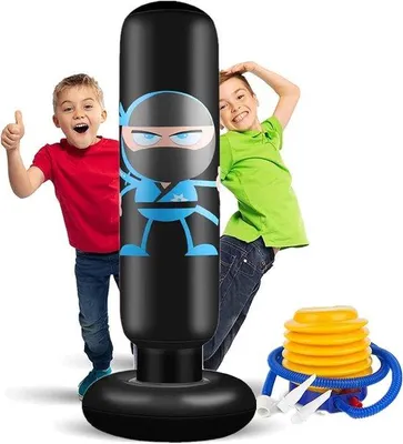 Produktbild von Famanu Aufblasbare Boxsack für Kinder 160 cm - Ideal für MMA, Karate und Taekwondo