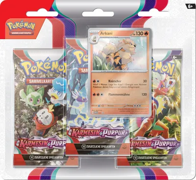 Produktbild von Pokémon Blister 3er-Pack Karmesin & Purpur - Arkani