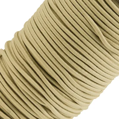 50m extra starke Gummikordel Gummischnur 3mm, beige