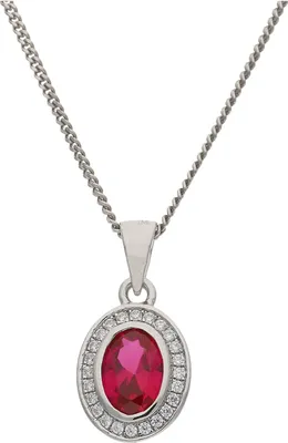 Produktbild von Kettenanhänger Silber 925 Zirkonia rubinrot JL10-02-3007 JuwelmaLux