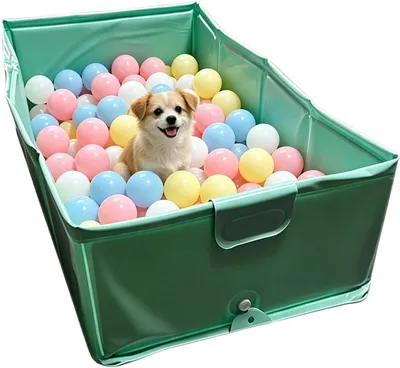 Produktbild von Pool Zusammenklappbare und rutschfeste Welpenbadewanne | 80 x 39,9 x 19,8 cm Hundebadewanne für Welpen, Katzen, am, Outdoor, auf dem Spielplatz, im Garten, im Sommer