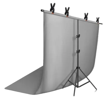 Obrázek produktu pro Stojan na pozadí, nastavitelná příčka, lehký stativ, 2x2 m, šedý