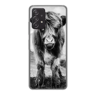 Produktbild von MuchoWow® Handyhülle Schutzhülle Hülle für Samsung Galaxy A53 5G Schottischer Highlander - Berg - Schwarz - Weiß Silikon Softcase Handy Hülle - Schutzabdeckung