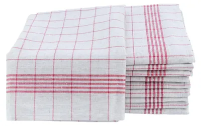 Produktbild von 10er Set Geschirrtücher 50x70 cm 100% Baumwolle 60g Spühltuch Küchentücher Abwaschlappen rot