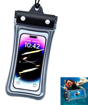 Produktbild von Wasserdichte Handytasche transparent mit Umhängeband berührbar für Outdoor und Wassersport
