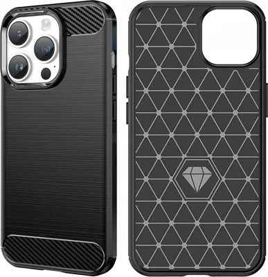 Image de Coque Carbon Shield TPU pour iPhone 14 Pro - Noir KP38128