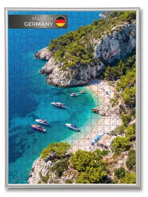 Produktbild von K-Möbel Puzzle Rahmen 48x64 cm in Silber Aluminium Profil - Germany - Puzzlerahmen - 48 x 64 cm - Bilderrahmen für Puzzle - Aluminiumrahmen