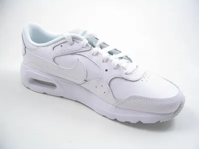 A white Nike Air Max SC Leather sneaker is shown against a white background.