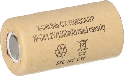 Zdjęcie produktu dla Akumulator XCell Sub-C 1,2 V / 1500 mAh 1500SCK w opakowaniu kartonowym